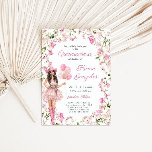 Cowgirl Quinceañera uitnodiging