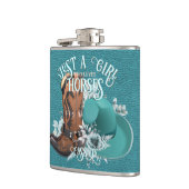 Cowgirl quote turquoise lederen cowboylaarzen pet heupfles (Links)