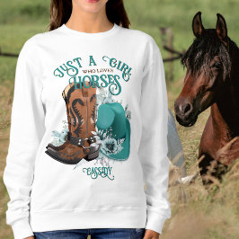 Cowgirl quote turquoise lederen cowboylaarzen pet trui