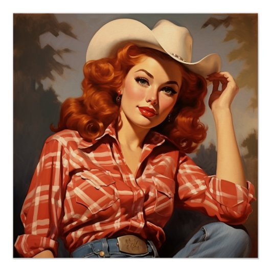 Cowgirl Reverie in stijl: Wild West fluistert Perfect Poster (Voorkant)