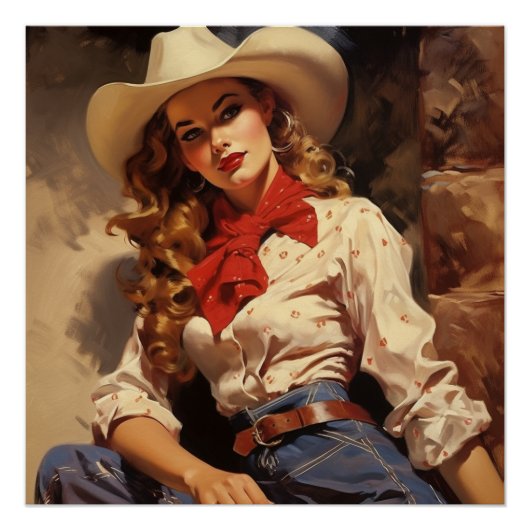 Cowgirl Reverie in stijl: Wild West fluistert Perfect Poster (Voorkant)