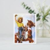 Cowgirl Rider Pin Up Briefkaart (Staand voorkant)
