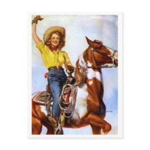 Cowgirl Rider Pin Up