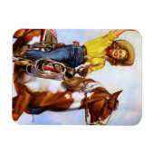 Cowgirl Rider Pin Up Magneet (Horizontaal)
