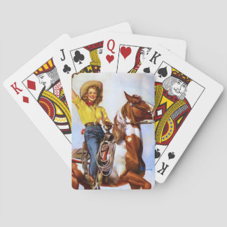 Cowgirl Rider Pin Up Magnet Pokerkaarten