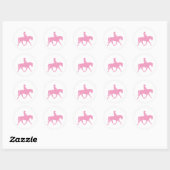 Cowgirl Riding Haarpaard (roze) Ronde Sticker (Vel)