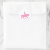 Cowgirl Riding Haarpaard (roze) Ronde Sticker (Tas)