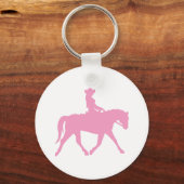 Cowgirl Riding Haarpaard (roze) Sleutelhanger (Voorkant)