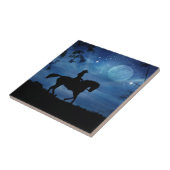 Cowgirl Riding Horse Art Fantasy Tegel Tegeltje (Zijkant)