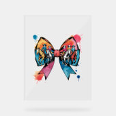 Cowgirl Riding Horse Coquette Bow Acryl Bord (Voorkant)