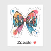 Cowgirl Riding Horse Coquette Bow Sticker (Vel)