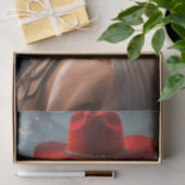 Cowgirl riding into the sunset, Cowboy hat v10 Tissuepapier (Geschenk)