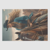 Cowgirl riding into the sunset, Cowboy hat v3 Tissuepapier (Voorkant)