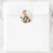 Cowgirl Riding Pin up Ronde Sticker (Tas)
