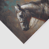 Cowgirl Riding White Horse Sunset Decoupage Tissuepapier (Detail)