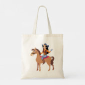 Cowgirl Rijden Een Paard Canvas tas (Achterkant)