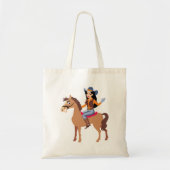 Cowgirl Rijden Een Paard Canvas tas (Voorkant)