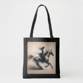 Cowgirl Rijden op een Paard, Westerne Cowgirl Tote Bag (Voorkant)