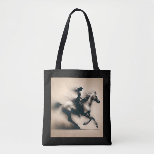 Cowgirl Rijden op een Paard, Westerne Cowgirl Tote Bag (Voorkant)