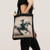 Cowgirl Rijden op een Paard, Westerne Cowgirl Tote Bag (Dichtbij)