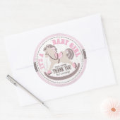 Cowgirl Rocking Horse Western Baby shower Ronde Sticker (Envelop)