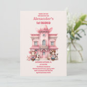 Cowgirl Rodeo 1e verjaardag Kaart (Staand voorkant)