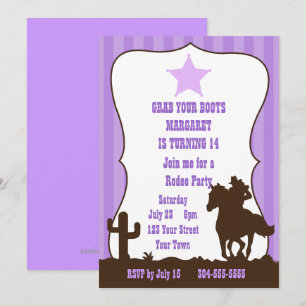 Cowgirl Rodeo Birthday Party Kaart