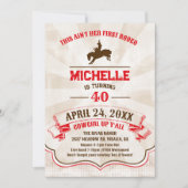 Cowgirl Rodeo Birthday Uitnodiging voor volwassene (Voorkant)