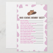Cowgirl Rodeo die weet mama Baby shower spel Briefpapier (Voorkant / Achterkant)