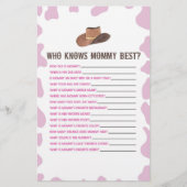 Cowgirl Rodeo die weet mama Baby shower spel Briefpapier (Voorkant)