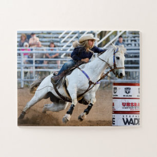 Cowgirl Rodeo Horse Barrel Westerne sport Legpuzzel