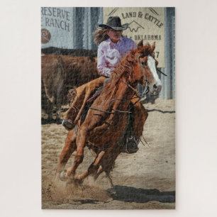 Cowgirl Rodeo Paard Paardrijden Western Sporten Legpuzzel