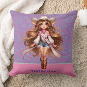Cowgirl Rodeo Prinses 1 Gepersonaliseerd Kussen