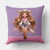 Cowgirl Rodeo Prinses 1 Gepersonaliseerd Kussen (Achterkant)
