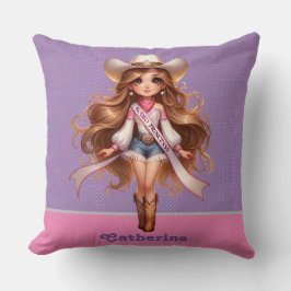 Cowgirl Rodeo Prinses 1 Gepersonaliseerd Kussen