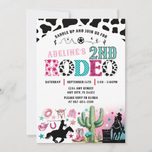 Cowgirl Rodeo Roundup Uitnodiging