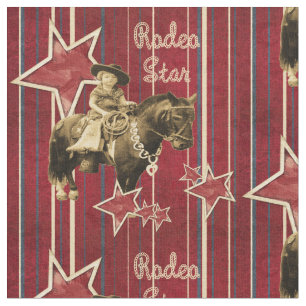 Cowgirl Rodeo Star Western weefsel Stof