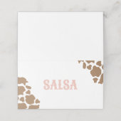 Cowgirl Rodeo Verjaardag Eten Labels Plaatskaartje (Buitenkant ongevouwen)