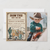 Cowgirl Rodeo Verjaardag Hoe het westen was een fo Kaart (Voorkant)