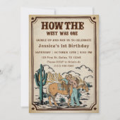 Cowgirl Rodeo Verjaardag Hoe het Westen was Een Kaart (Voorkant)