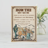 Cowgirl Rodeo Verjaardag Hoe het Westen was Een Kaart (Staand voorkant)