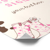 Cowgirl Rodeo verjaardag roze bruin Custom teken Poster (Hoek)