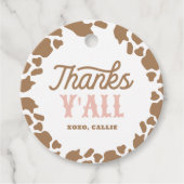 Cowgirl Rodeo Verjaardagsfeestje Dank je Bedankjes Labels (Voorkant)