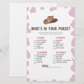 Cowgirl Rodeo Wat is er in Purse Baby shower spel Briefpapier (Voorkant / Achterkant)