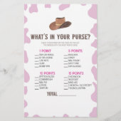 Cowgirl Rodeo Wat is er in Purse Baby shower spel Briefpapier (Voorkant)