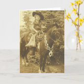  COWGIRL RODEO WENSKAART KAART (Gele Bloem)