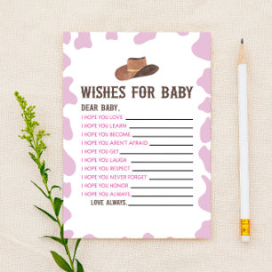 Cowgirl Rodeo wenst voor Baby shower activiteit Briefpapier