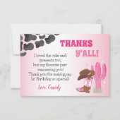 Cowgirl Rodeo Western 1e Verjaardag Dank u Kaarten (Voorkant)