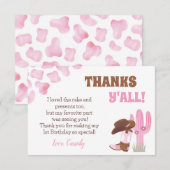 Cowgirl Rodeo Western 1e Verjaardag Dank u Kaarten (Voorkant / Achterkant)