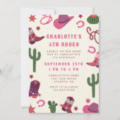 Cowgirl Rodeo Western Verjaardagsfeest Kaart (Voorkant)